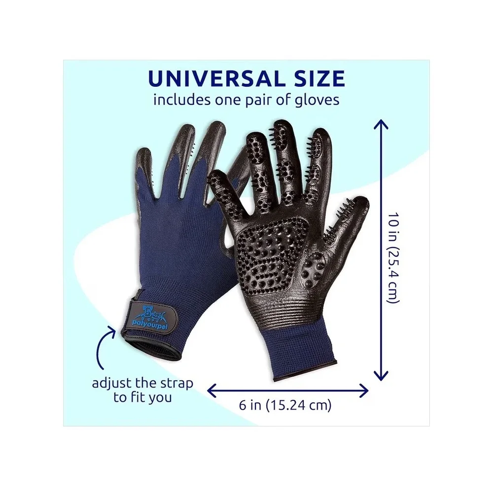 Pat Your Pet Grooming Gloves Deshedding Bathing Massage Tool Dogs Cats Horses